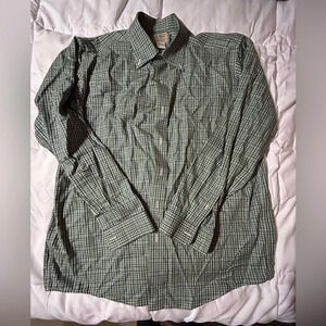LL BEAN men’s wrinkle free traditional fit kennebunk plaid sports shirt
